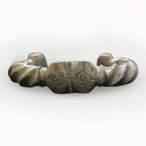 Antique African Niger Baoulé Dogon Bronze Manilla Currency Bracelet Cuff - Picture 1 of 8